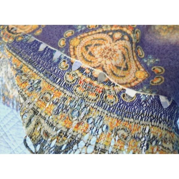 Mushka by Sienna Rose PM Multicolor Long Sleeve Sweater Cutwork & Fringe at Hem - Picture 5 of 7